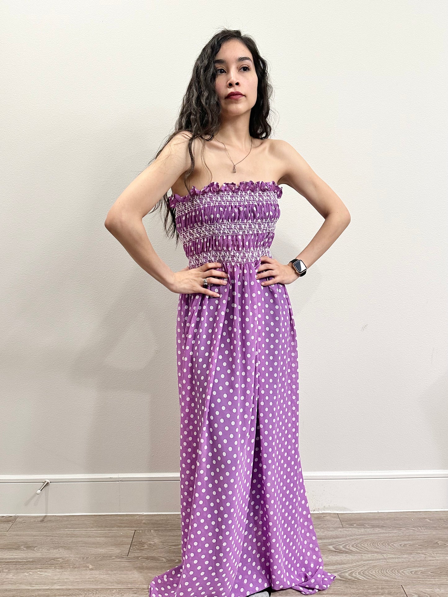 Polka dots purple dress