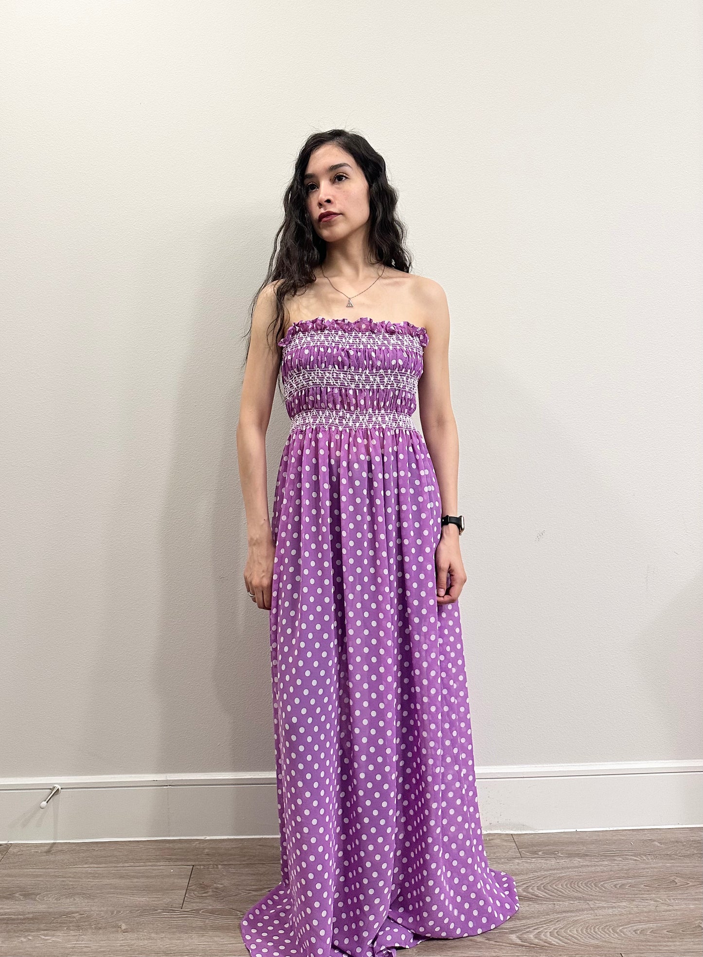 Polka dots purple dress